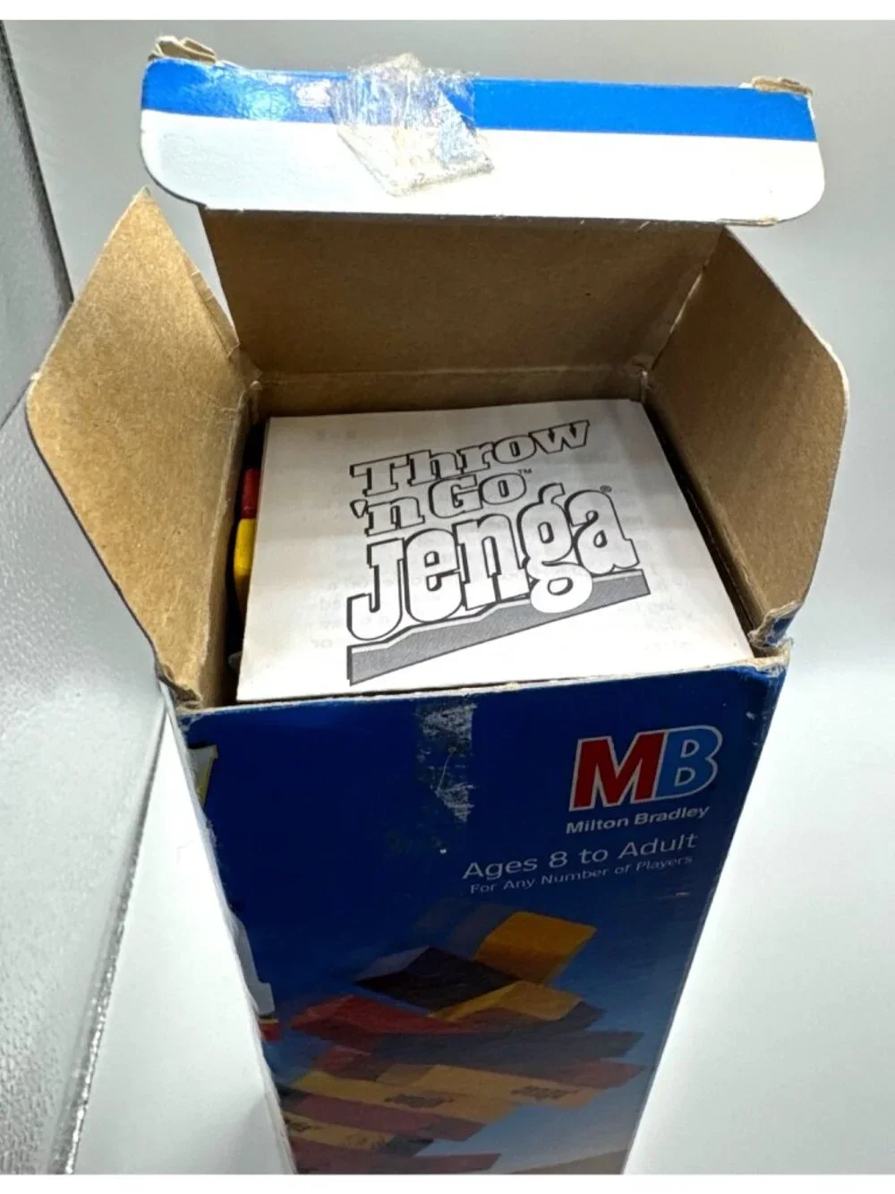 Vintage 1995 Throw N Go Jenga Milton Bradley Travel Game Complete w Dice NEW